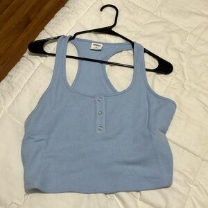 Sonoma Women's Cropped Light Blue Sleep Tank Top